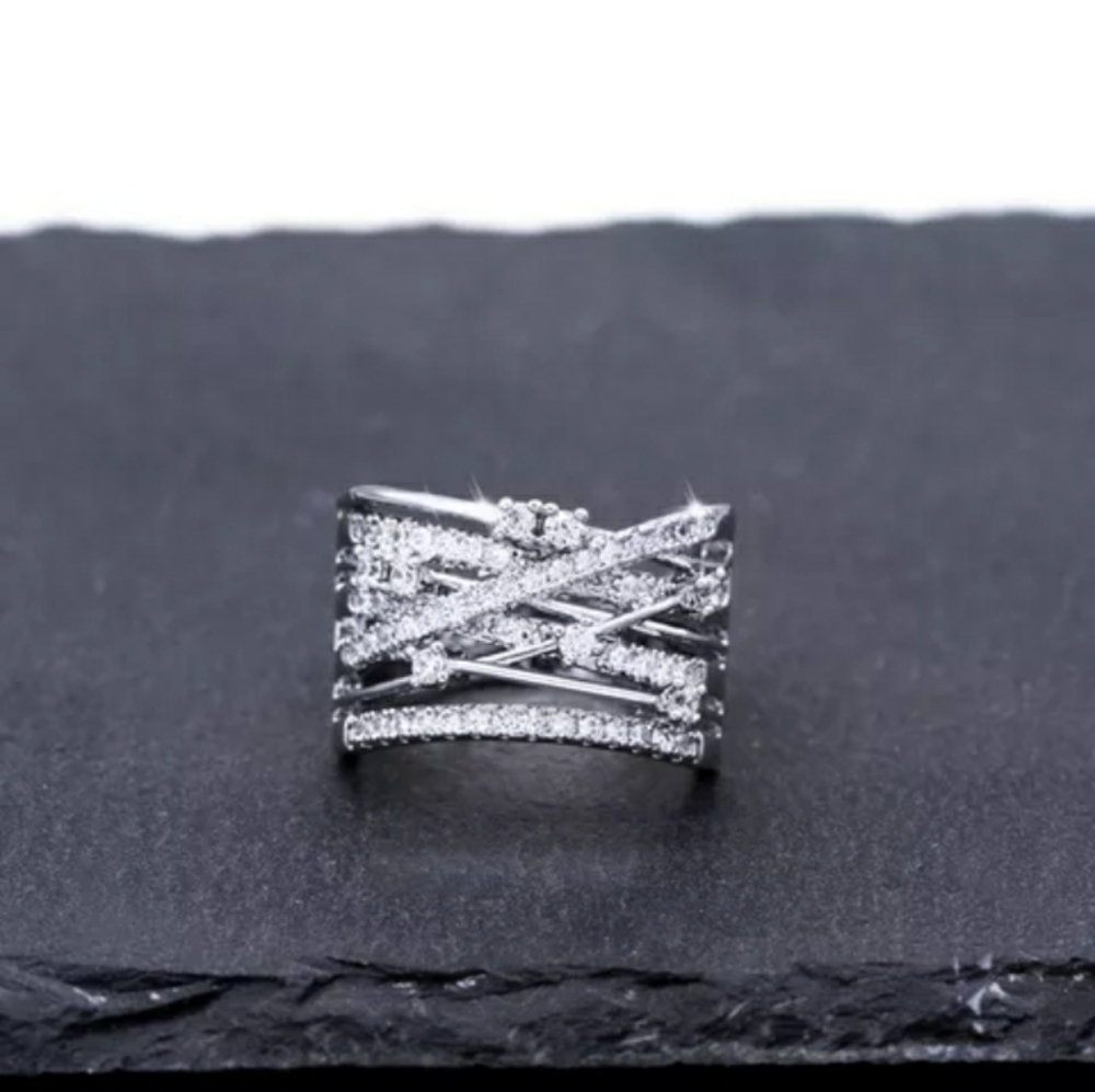 New Silver Wide Multilayer Ring - Picture 5 of 6